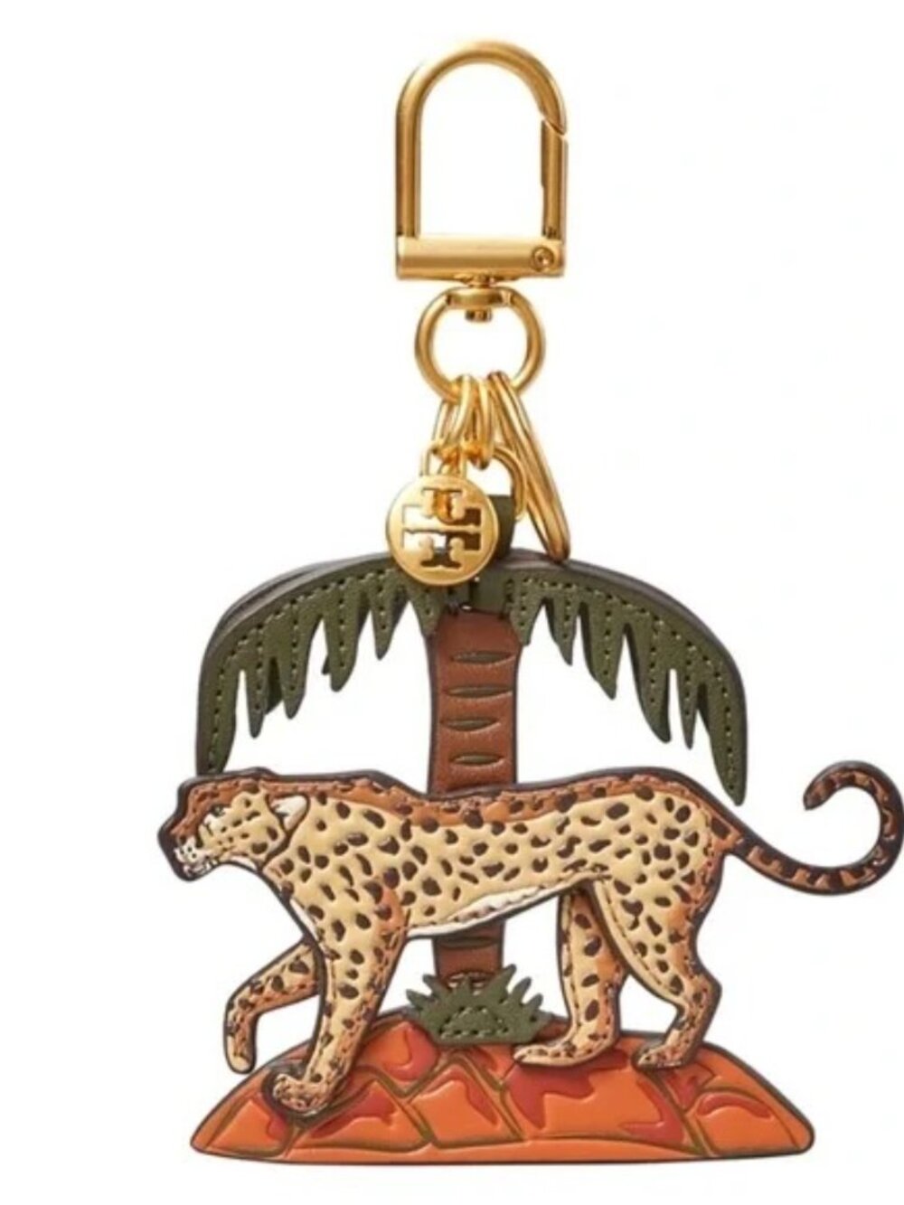 TORY BURCH • Cheetah Key FOB Keychain Accessory Bag Ornament, NWT